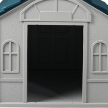 White & Blue Buddy Dog House